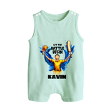 Let The Battle Begin BUTTON ROMPER – Match Day Outfit - MINT GREEN - New Born (Chest 18")