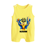 Let The Battle Begin BUTTON ROMPER – Match Day Outfit - PASTEL YELLOW - New Born (Chest 18")