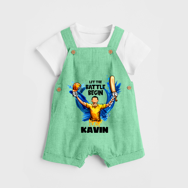Let The Battle Begin DUNGAREE – Match Day Outfit - GREEN - 0 - 5 Months Old (Chest 18")
