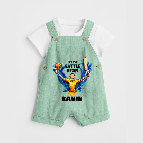 Let The Battle Begin DUNGAREE – Match Day Outfit - MINT GREEN - 0 - 5 Months Old (Chest 18")