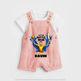 Let The Battle Begin DUNGAREE – Match Day Outfit - PEACH - 0 - 5 Months Old (Chest 18")