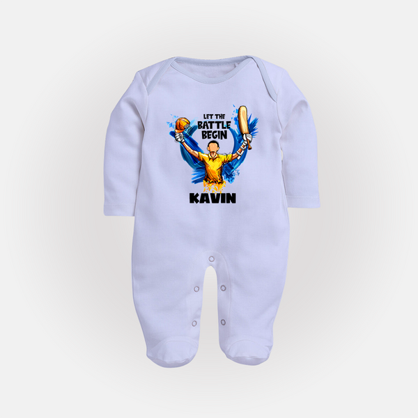 Let The Battle Begin FULL BODY SUIT – Match Day Outfit - BABY BLUE - New Born (Chest 7.5")