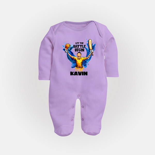 Let The Battle Begin FULL BODY SUIT – Match Day Outfit - LILAC - New Born (Chest 7.5")