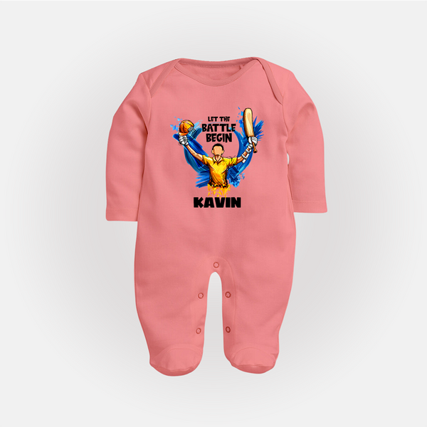 Let The Battle Begin FULL BODY SUIT – Match Day Outfit - PEACH - New Born (Chest 7.5")