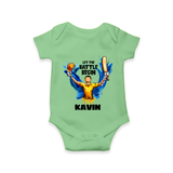 Let The Battle Begin Baby Romper – Match Day Outfit - GREEN - New Born (Chest 14")