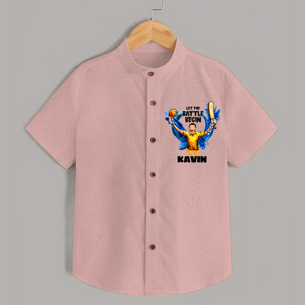 Let The Battle Begin SHIRT – Match Day Outfit - PEACH - 0 - 6 Months Old (Chest 23")