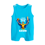 Let The Battle Begin BUTTON ROMPER – Match Day Outfit - SKY BLUE - New Born (Chest 18")