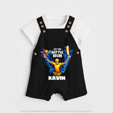 Let The Battle Begin DUNGAREE – Match Day Outfit - BLACK - 0 - 5 Months Old (Chest 18")