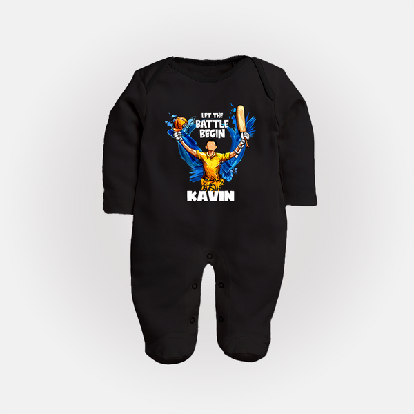 Let The Battle Begin FULL BODY SUIT – Match Day Outfit - BLACK - New Born (Chest 7.5")