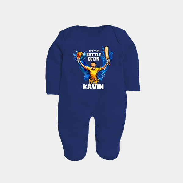 Let The Battle Begin FULL BODY SUIT – Match Day Outfit - NAVY BLUE - New Born (Chest 7.5")