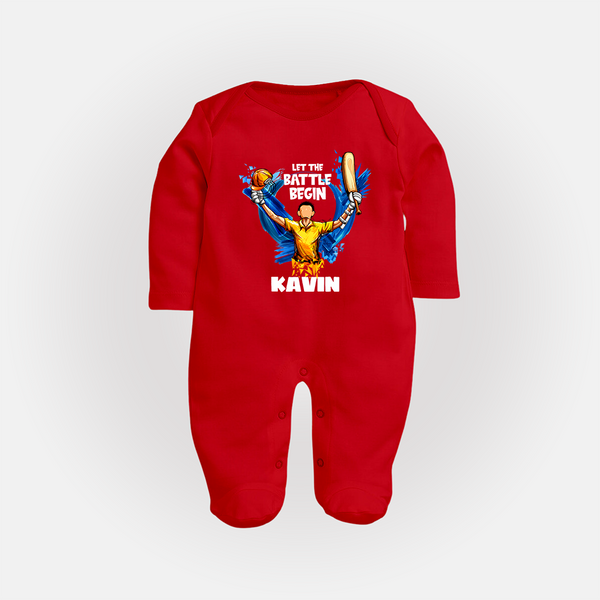 Let The Battle Begin FULL BODY SUIT – Match Day Outfit - RED - New Born (Chest 7.5")