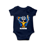 Let The Battle Begin Baby Romper – Match Day Outfit - NAVY BLUE - New Born (Chest 14")
