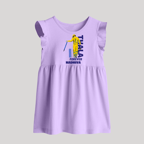 Yellow Army Forever BABY FROCK – Cricket Fan Inspired - LILAC - 0 - 3 Months Old (Chest 17")