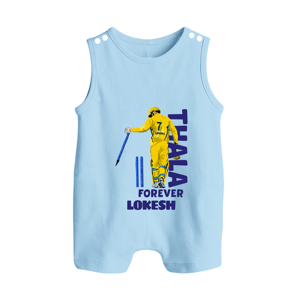 Yellow Army Forever BUTTON ROMPER – Cricket Fan Inspired - BABY BLUE - New Born (Chest 18")