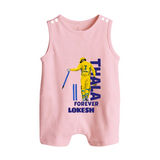 Yellow Army Forever BUTTON ROMPER – Cricket Fan Inspired - BABY PINK - New Born (Chest 18")