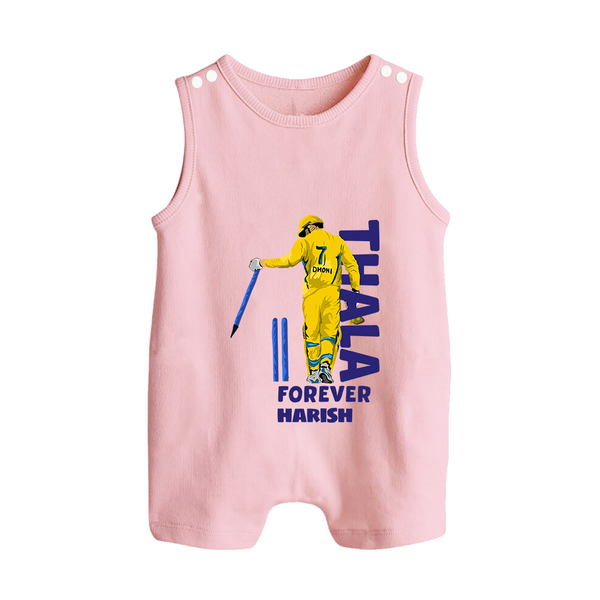 Thala Forever - Feel The Cricket Fever With Our Customized IPL-Themed Romper Suit For Babies With Baby Name - BABY PINK - 0 - 5 Months Old (Chest 18")