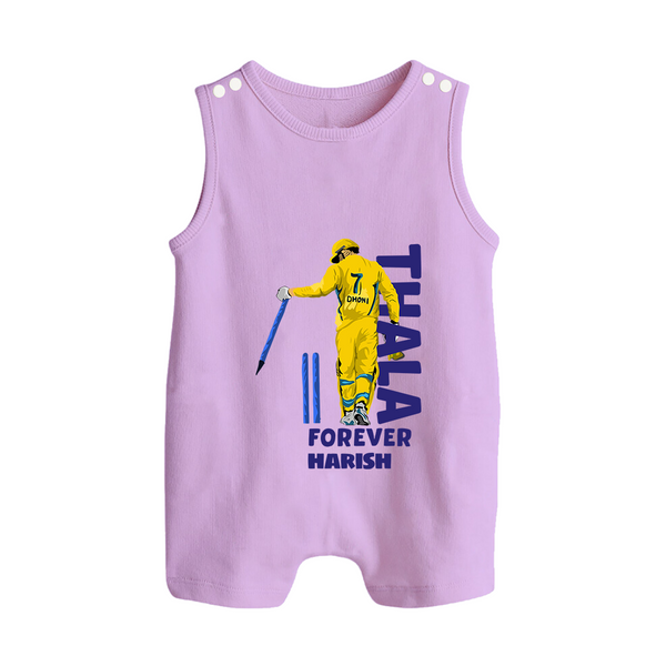 Thala Forever - Feel The Cricket Fever With Our Customized IPL-Themed Romper Suit For Babies With Baby Name - LILAC - 0 - 5 Months Old (Chest 18")