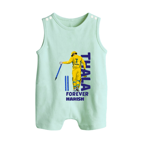 Thala Forever - Feel The Cricket Fever With Our Customized IPL-Themed Romper Suit For Babies With Baby Name - MINT GREEN - 0 - 5 Months Old (Chest 18")