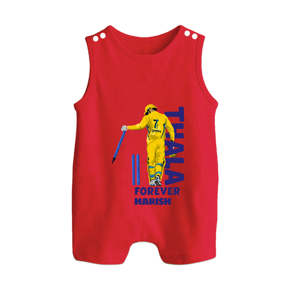 Thala Forever - Feel The Cricket Fever With Our Customized IPL-Themed Romper Suit For Babies With Baby Name - RED - 0 - 5 Months Old (Chest 18")