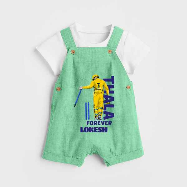 Yellow Army Forever DUNGAREE – Cricket Fan Inspired - GREEN - 0 - 5 Months Old (Chest 18")