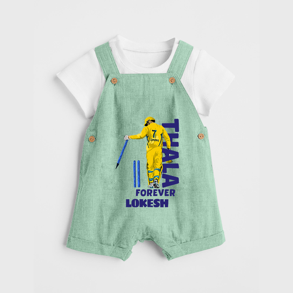 Yellow Army Forever DUNGAREE – Cricket Fan Inspired - MINT GREEN - 0 - 5 Months Old (Chest 18")