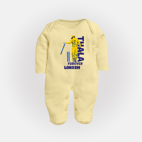 Yellow Army Forever FULL BODY SUIT – Cricket Fan Inspired - PASTEL YELLOW - New Born (Chest 7.5")