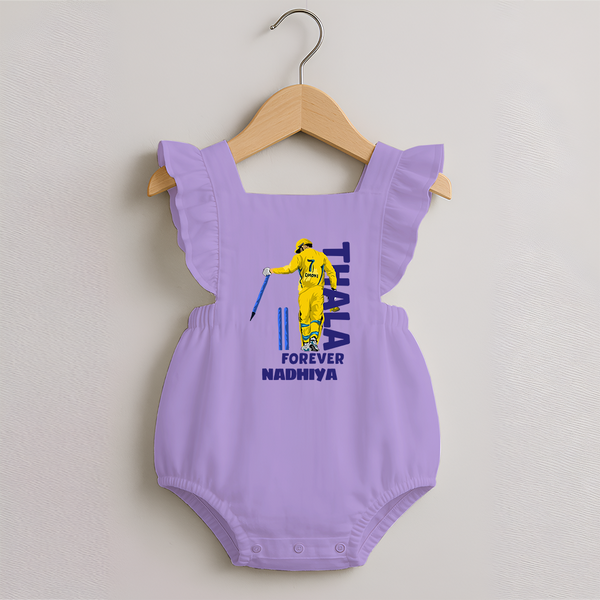 Yellow Army Forever ROMPER FROCK – Cricket Fan Inspired - LILAC - 0 - 3 Months Old (Chest 19")