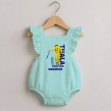Yellow Army Forever ROMPER FROCK – Cricket Fan Inspired - MINT GREEN - 0 - 3 Months Old (Chest 19")
