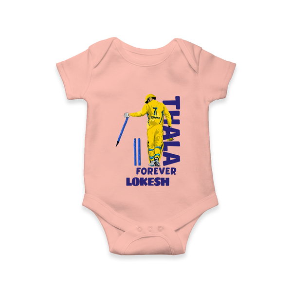 Yellow Army Forever Baby Romper – Cricket Fan Inspired - PEACH - New Born (Chest 14")