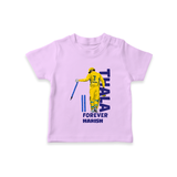 Thala Forever - Feel The Cricket Fever With Our Customized IPL-Themed T-Shirt For Kids With Baby Name - LILAC - 0-5 Months Old (Chest 17")
