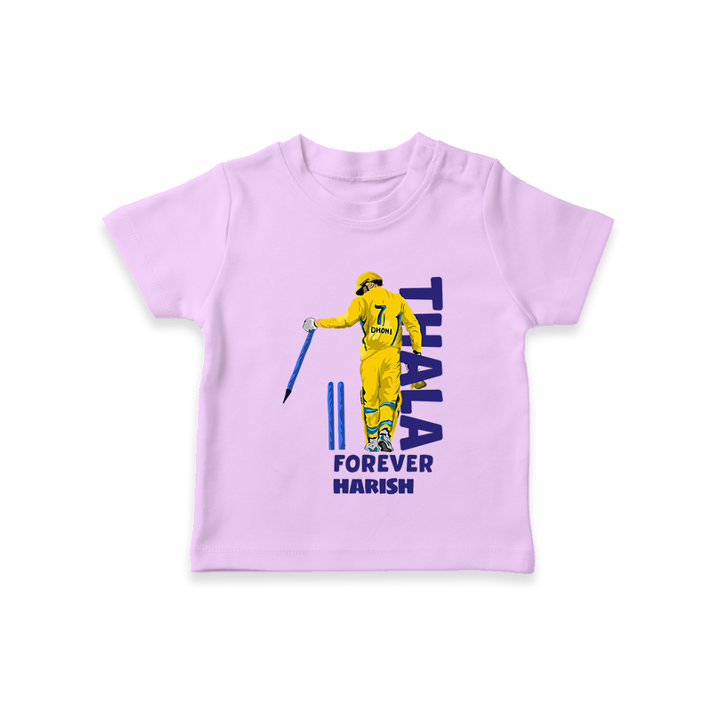 Thala Forever - Feel The Cricket Fever With Our Customized IPL-Themed T-Shirt For Kids With Baby Name - LILAC - 0-5 Months Old (Chest 17")