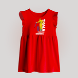 Yellow Army Forever BABY FROCK – Cricket Fan Inspired - RED - 0 - 3 Months Old (Chest 17")