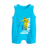 Yellow Army Forever BUTTON ROMPER – Cricket Fan Inspired - SKY BLUE - New Born (Chest 18")