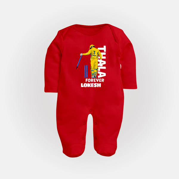 Yellow Army Forever FULL BODY SUIT – Cricket Fan Inspired - RED - New Born (Chest 7.5")