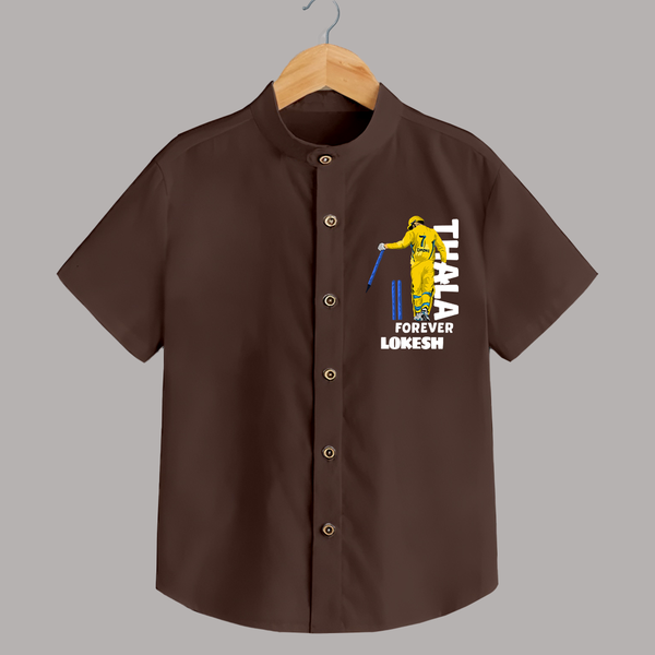 Yellow Army Forever SHIRT – Cricket Fan Inspired - CHOCOLATE BROWN - 0 - 6 Months Old (Chest 23")
