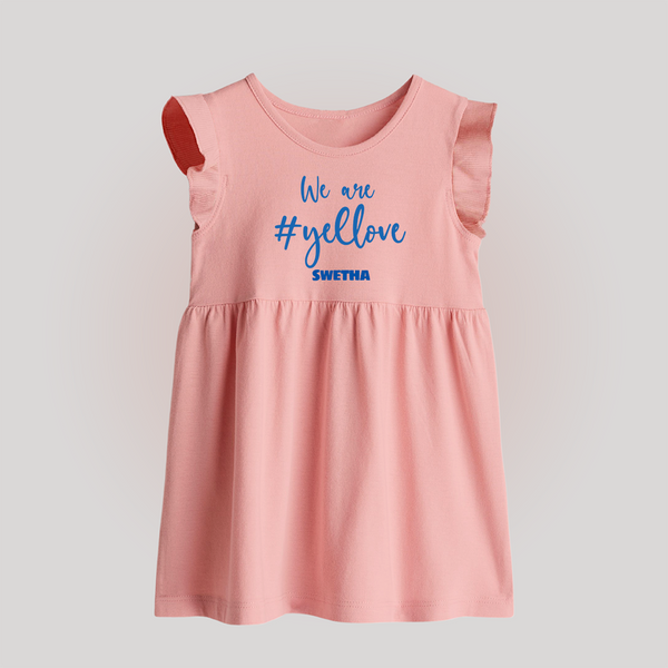 We Are #Yellow - Feel The Cricket Fever With Our Customized IPL-Themed Baby Frock For Babies With Baby Name - BABY PINK - 0 - 3 Months Old (Chest 17")