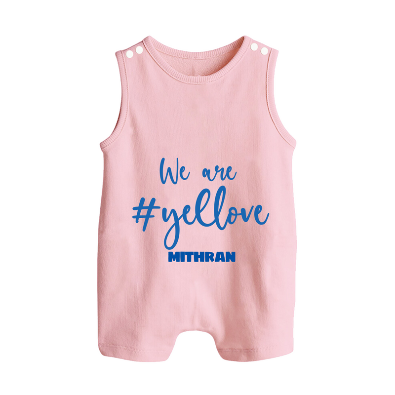 We Are #Yellow - Feel The Cricket Fever With Our Customized IPL-Themed Romper Suit For Babies With Baby Name - BABY PINK - 0 - 5 Months Old (Chest 18")
