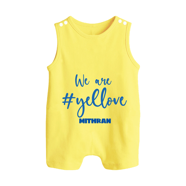 We Are #Yellow - Feel The Cricket Fever With Our Customized IPL-Themed Romper Suit For Babies With Baby Name - PASTEL YELLOW - 0 - 5 Months Old (Chest 18")