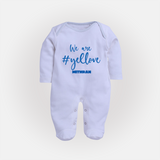 We Are #Yellow - Feel The Cricket Fever With Our Customized IPL-Themed Sleep Suit For Babies With Baby Name - BABY BLUE - New Born (Chest 7.5")