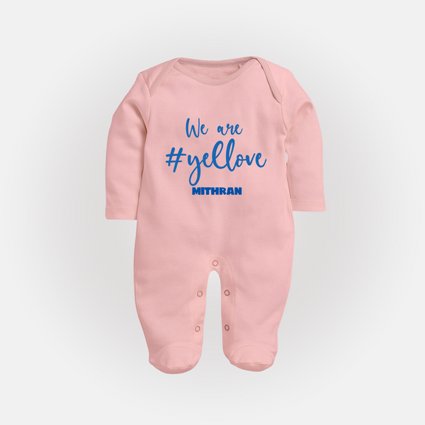 We Are #Yellow - Feel The Cricket Fever With Our Customized IPL-Themed Sleep Suit For Babies With Baby Name - BABY PINK - New Born (Chest 7.5")