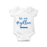We Are #Yellow - Feel The Cricket Fever With Our Customized IPL-Themed Romper For Babies With Baby Name - WHITE - 0 - 3 Months Old (Chest 16")