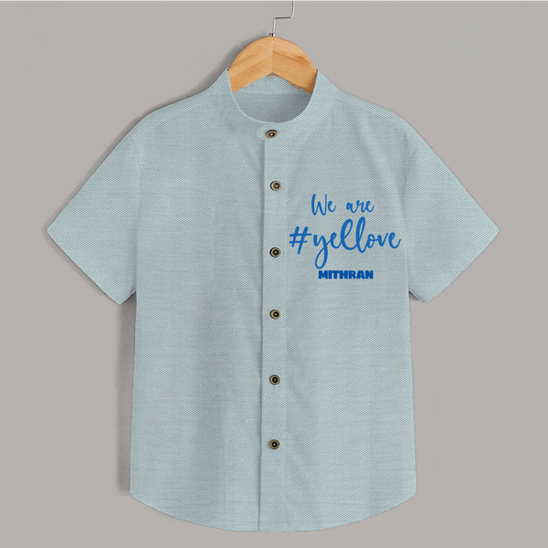 We Are #Yellow - Feel The Cricket Fever With Our Customized IPL-Themed Shirt For Kids With Baby Name - ARCTIC BLUE - 0 - 6 Months Old (Chest 23")