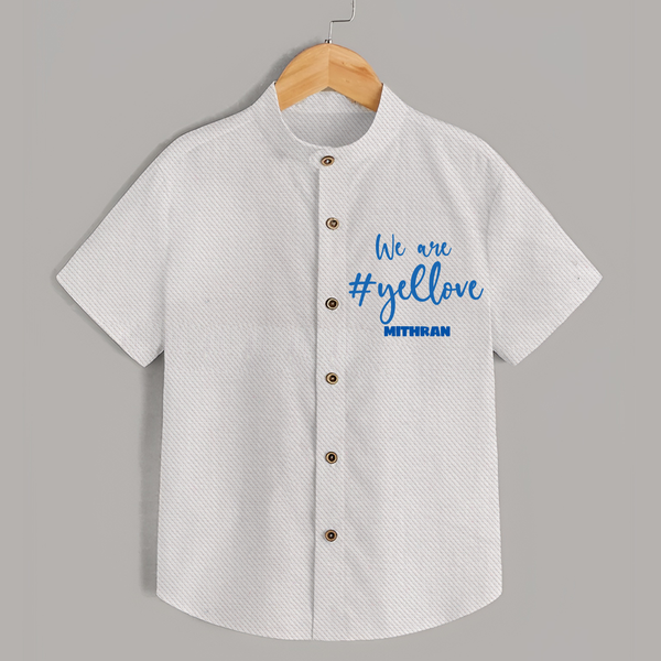 We Are #Yellow - Feel The Cricket Fever With Our Customized IPL-Themed Shirt For Kids With Baby Name - WHITE - 0 - 6 Months Old (Chest 23")