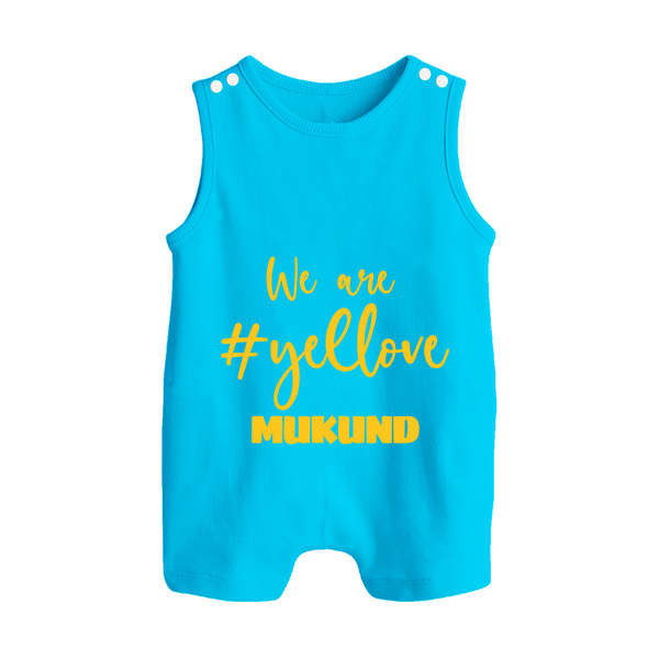 We Love Yellow BUTTON ROMPER – Color Fan Edition - SKY BLUE - New Born (Chest 18")