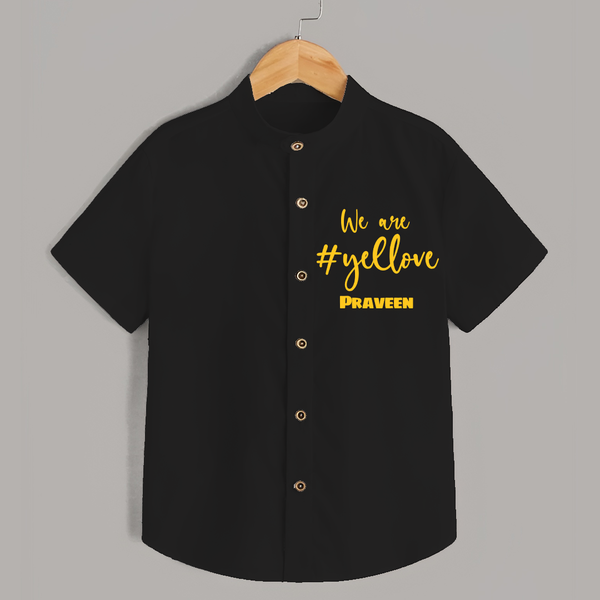 We Are #Yellow - Feel The Cricket Fever With Our Customized IPL-Themed Shirt For Kids With Baby Name - BLACK - 0 - 6 Months Old (Chest 23")