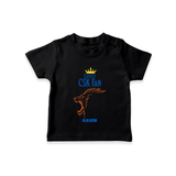 Cutest CSK Fan - Feel The Cricket Fever With Our Customized IPL-Themed T-Shirt For Kids With Baby Name - BLACK - 0-5 Months Old (Chest 17")