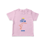 Cutest CSK Fan - Feel The Cricket Fever With Our Customized IPL-Themed T-Shirt For Kids With Baby Name - PINK - 0-5 Months Old (Chest 17")