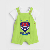 Cutest DC Fan - Support Your Favorite Team With Our Customized IPL-Themed Dungaree For Kids With Name - GREEN - 0 - 5 Months Old (Chest 18")