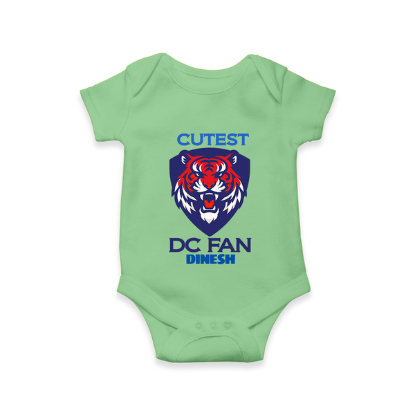 Cutest DC Fan - Support Your Favorite Team With Our Customized IPL-Themed Romper For Babies With Name - GREEN - 0 - 3 Months Old (Chest 16")