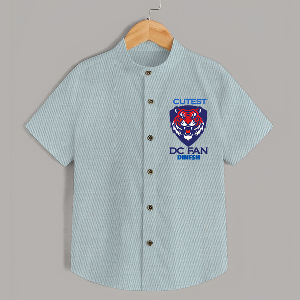 Cutest DC Fan - Support Your Favorite Team With Our Customized IPL-Themed Shirt For Kids With Name - ARCTIC BLUE - 0 - 6 Months Old (Chest 23")